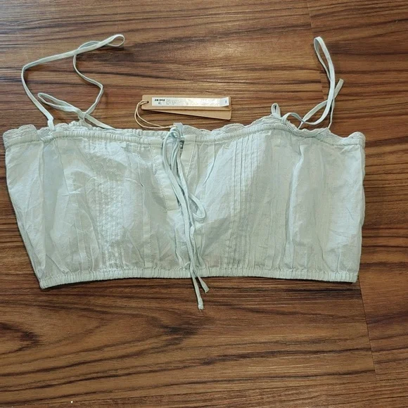 SKIMS Voile Frost Blue Super Cropped Camisole - Picture 3 of 4